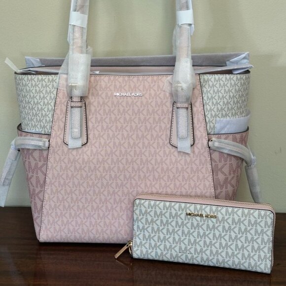 NWT - Michael Kors Large Multi Color MK Monogram Tote - Picture 1 of 11